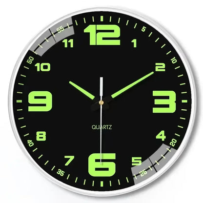 Luminous Hole-Free Wall Clock Glow-In-The-Dark Hands Silent Quartz Movement Home Decor