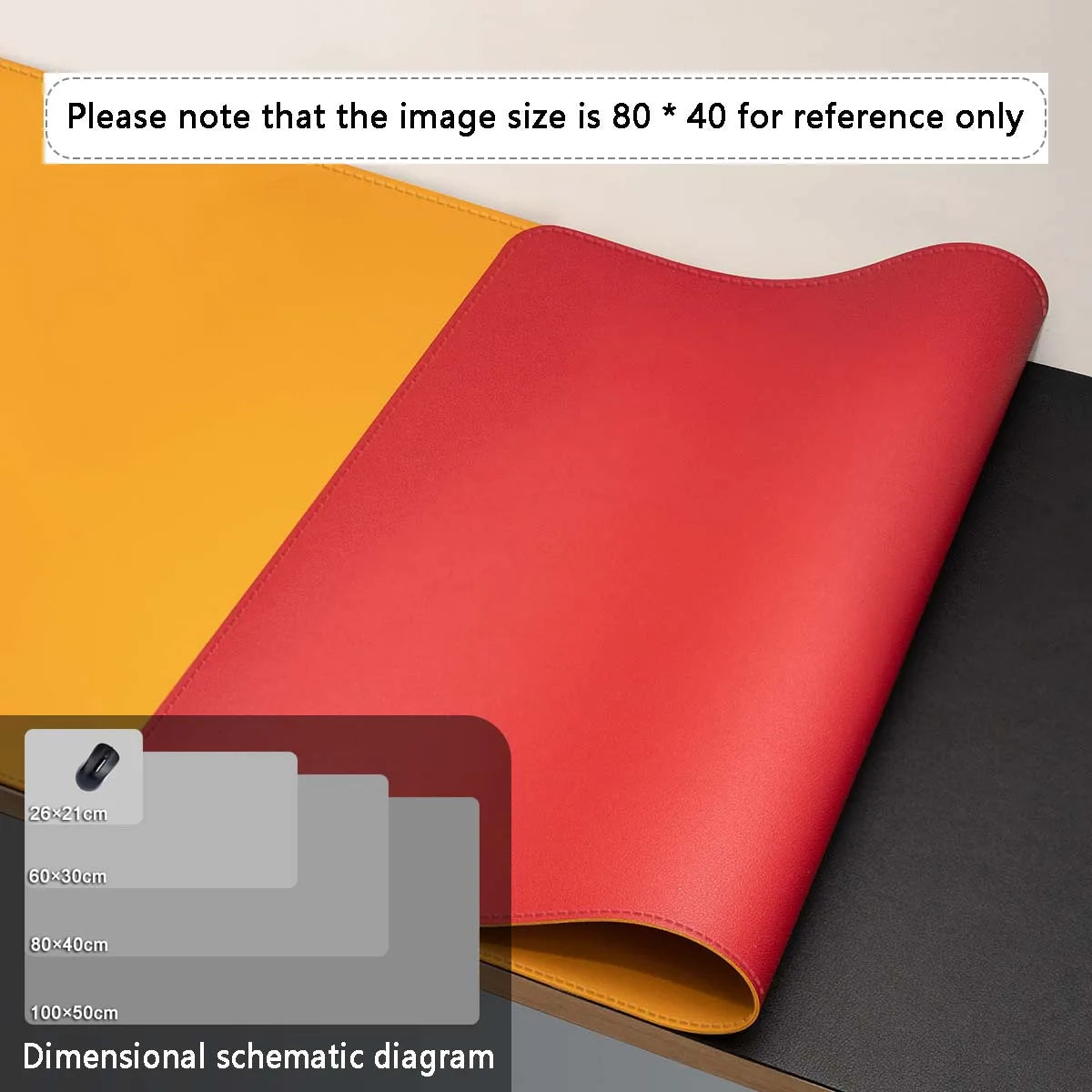 Two-Tone PU Leather Desk Mat – Large Waterproof Mouse Pad