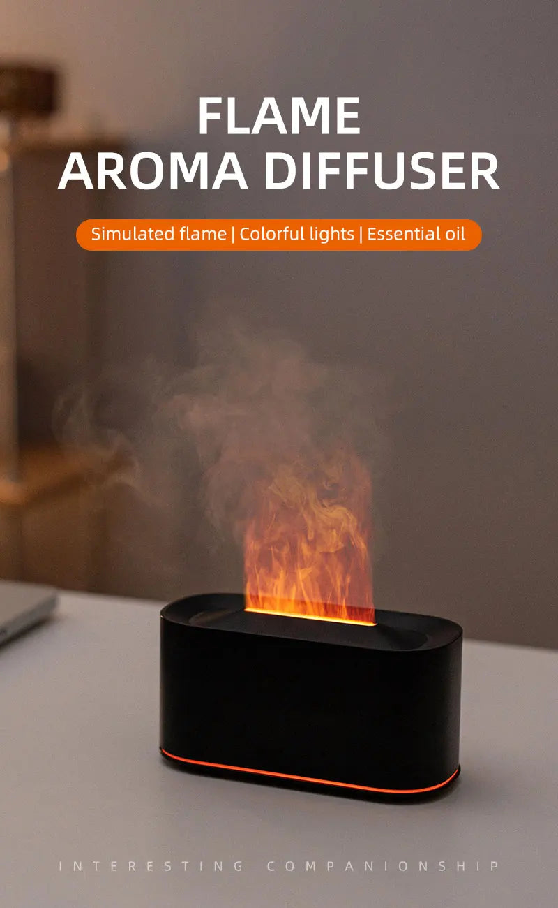 Flame Aromatherapy Diffuser – Cool Mist Humidifier for Home