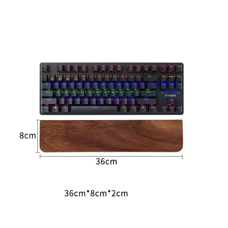 Walnut Wood Keyboard Wrist Rest Palm Pad Mechanical Ergonomic 87/98/104/108 Key Suitable For