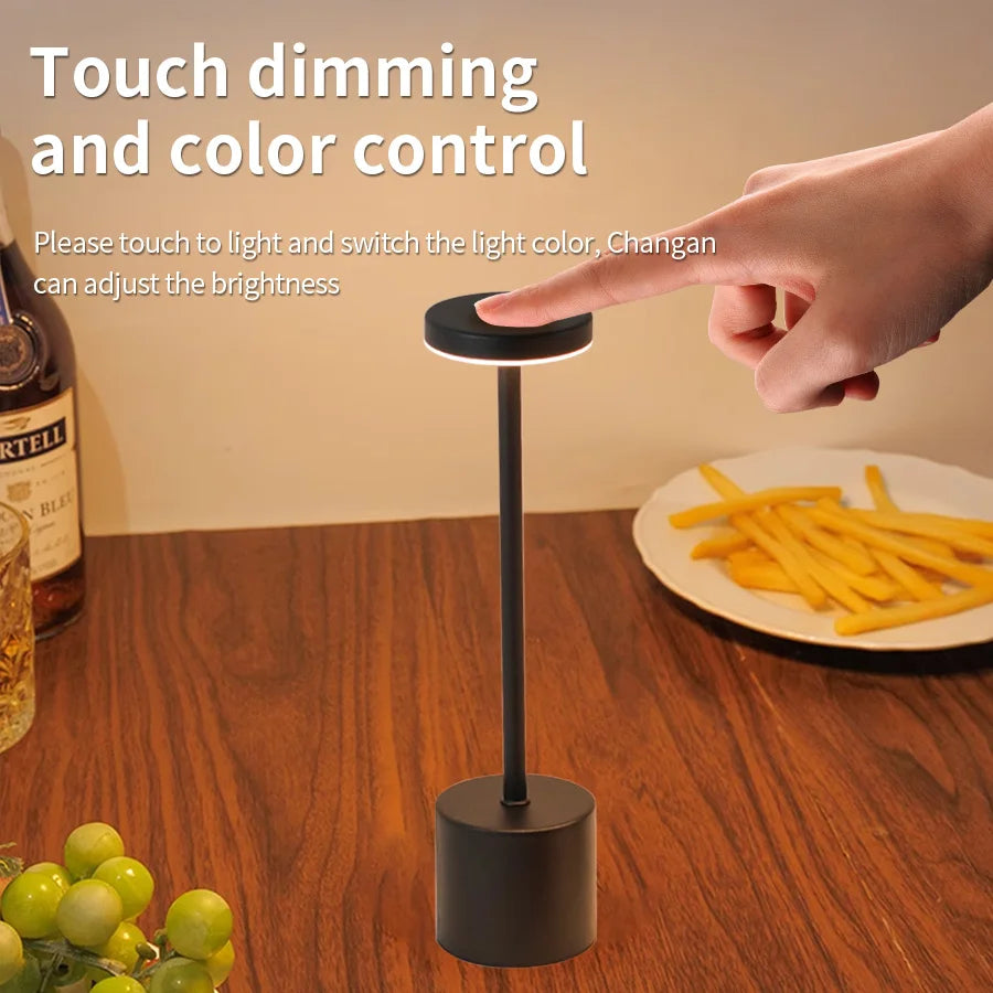 USB Rechargeable Desk Lamp – Touch Stepless Dimmer 3 Colour Modes