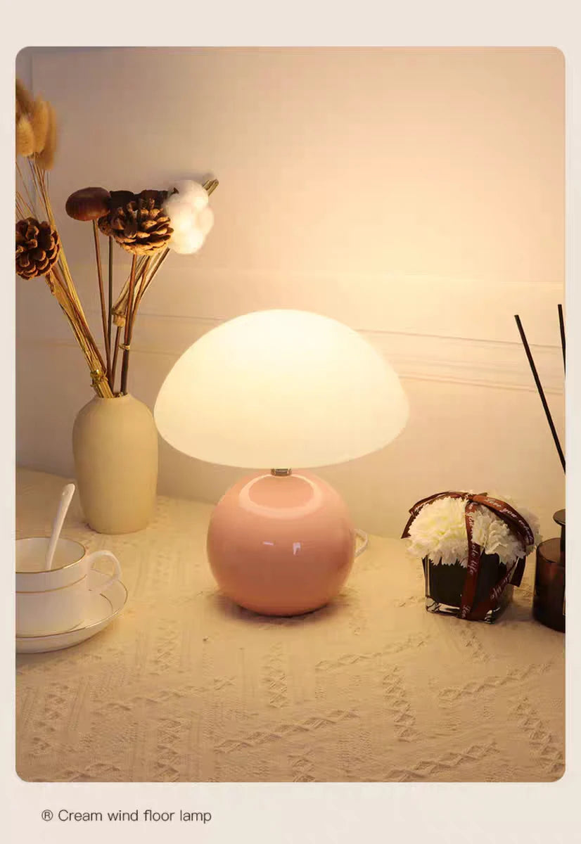 Ceramic Mushroom Table Lamp Bedside Bedroom Nightstand