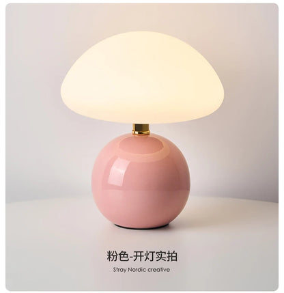 Ceramic Mushroom Table Lamp Bedside Bedroom Nightstand