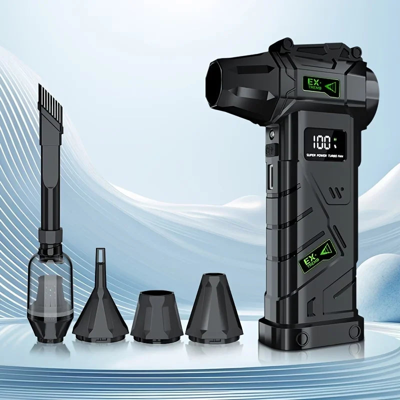 1,000,000 RPM Rechargeable Turbo Jet Air Blower LED Cordless Keyboard Cleaner PC Duster Portable