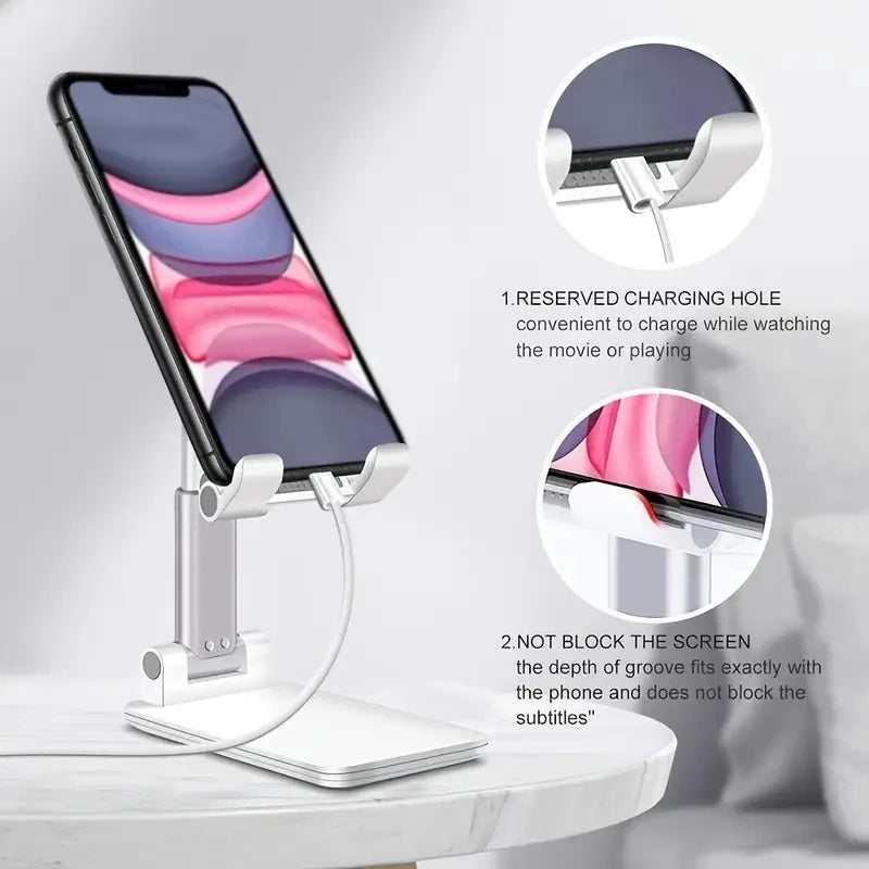 Adjustable Phone & Tablet Stand – Universal Foldable Desk Holder