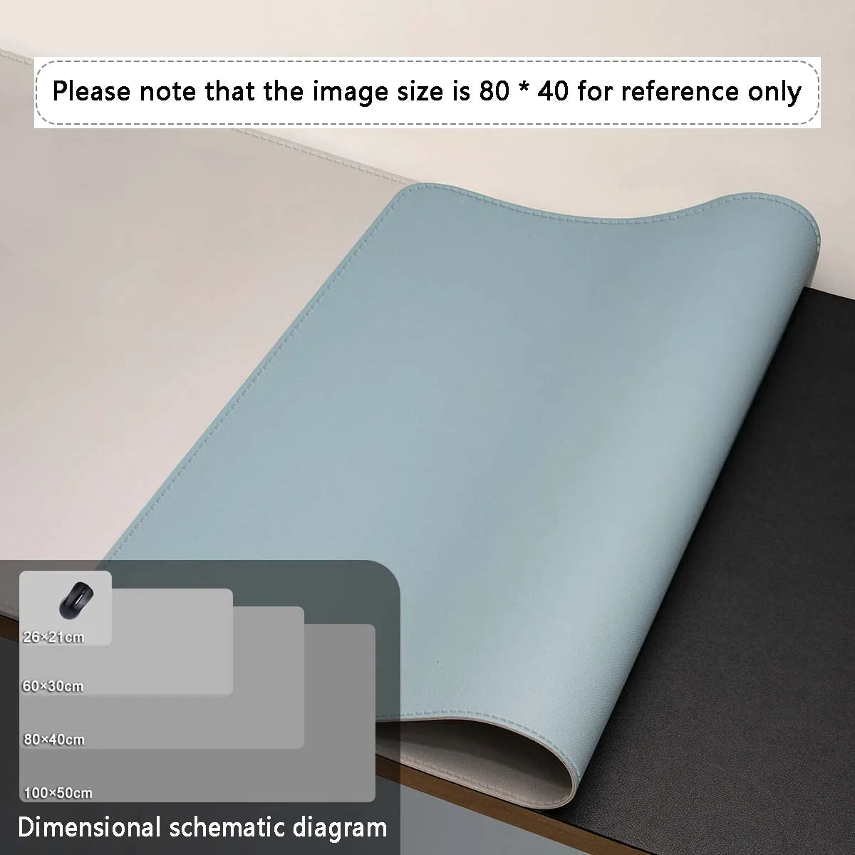 Two-Tone PU Leather Desk Mat – Large Waterproof Mouse Pad