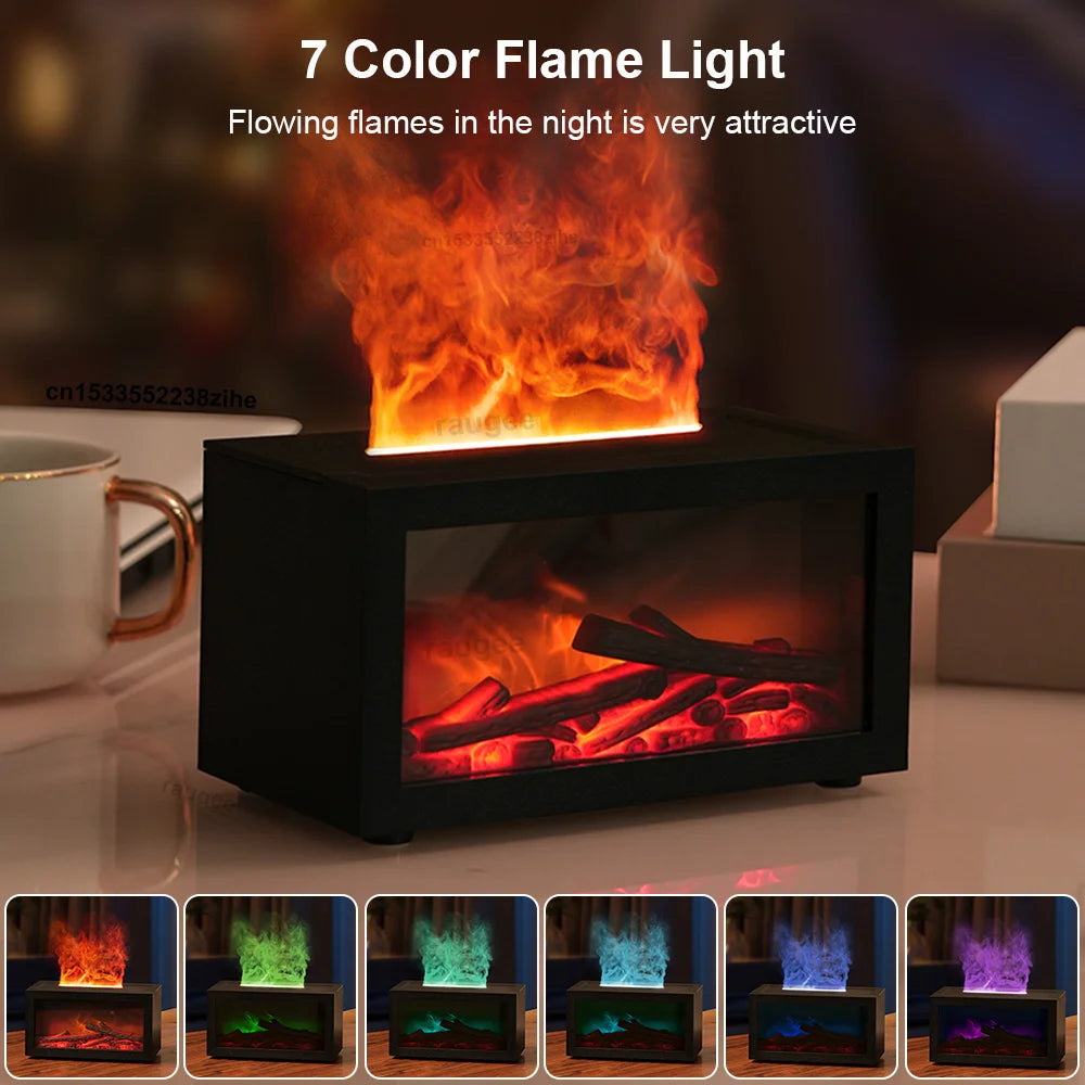 Fireplace Flame Aroma Diffuser – Desktop Aromatherapy Humidifier