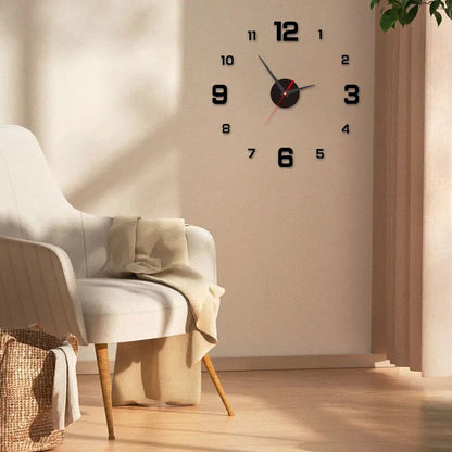3D Frameless DIY Wall Clock Sticker Setup Silent Movement Choice of Finishes Acrylic