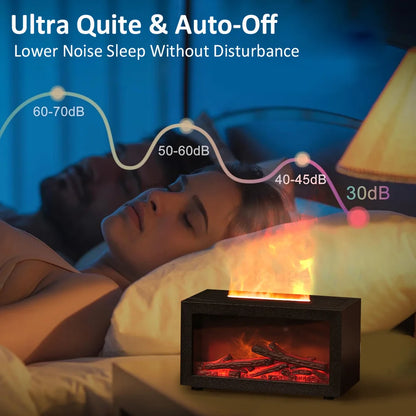 Fireplace Flame Aroma Diffuser Aromatherapy Desktop Decor Essential Oil Humidifier