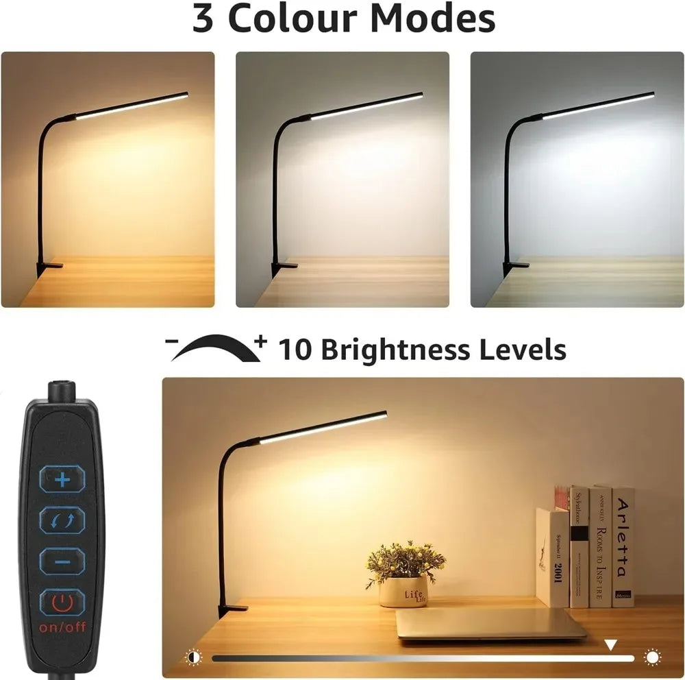 LED Architect Desk Lamp – Double Head Gooseneck 5 Colour Dimmer