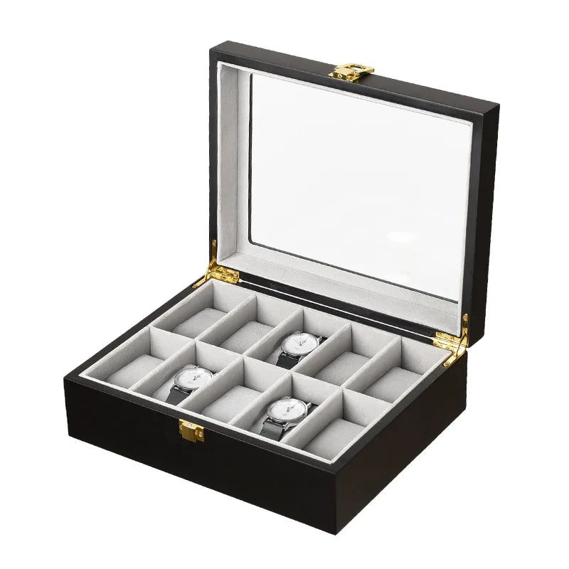 Luxury Handmade Wood 6/10/12Grids Watch Clock Box for Men and Women Jewelry Storage Packaging