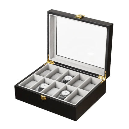 Luxury Handmade Wood 6/10/12Grids Watch Clock Box for Men and Women Jewelry Storage Packaging