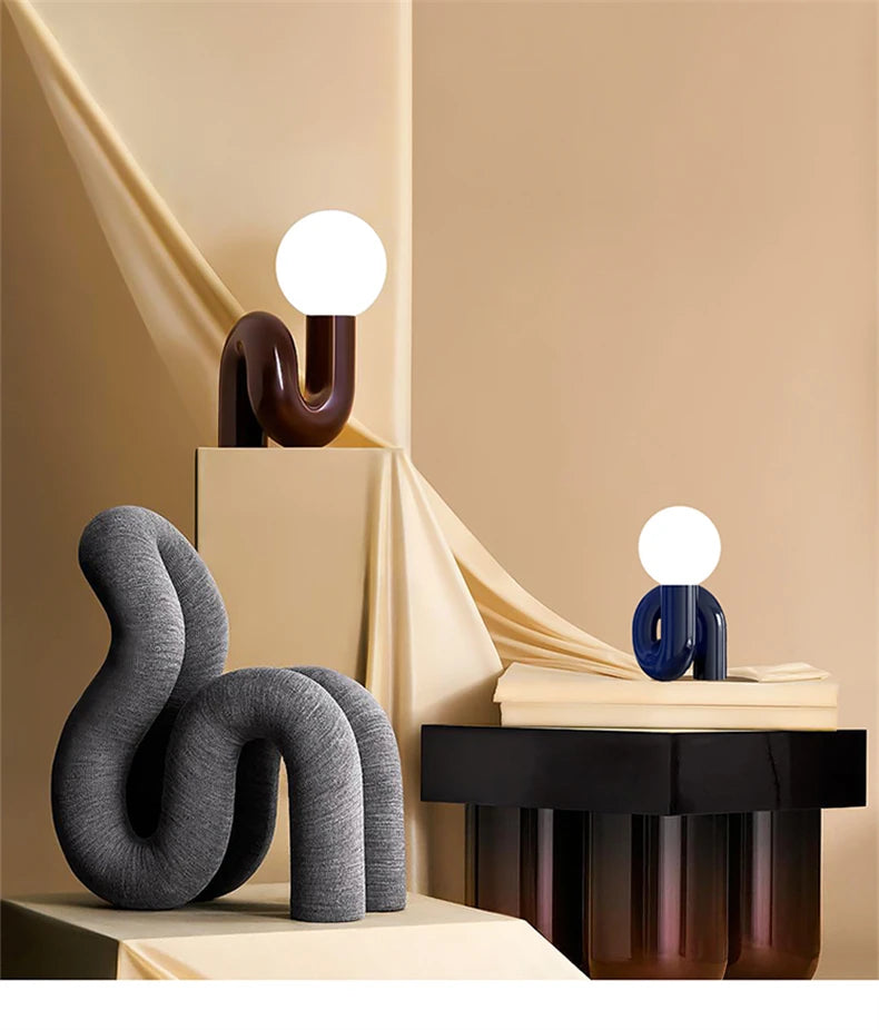 Nordic Glass Desk Lamp – Minimalist LED 3 Colour Modes Decor Light