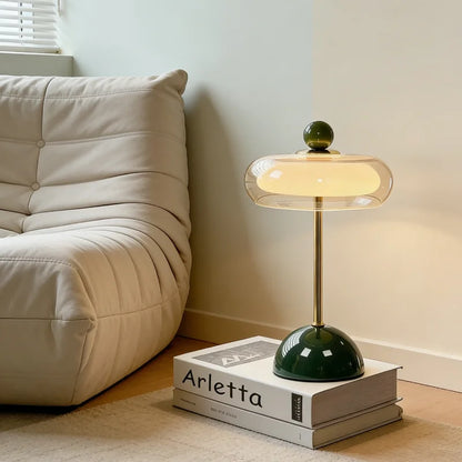New Modern Table Lamp for Bedroom Retro Cream Style Mushroom Design Rechargeable Desk Bedside