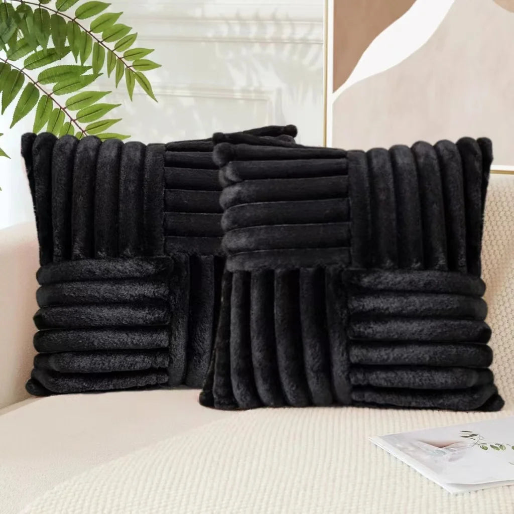 Artificial Plush Throw Pillow Covers Suitable for Various Occasions Such as Bedding Home