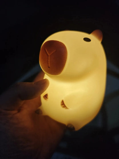 Capybara Silicone LED Night Light Bedroom Lighting Cute Decor Kids Gifts Soft Body
