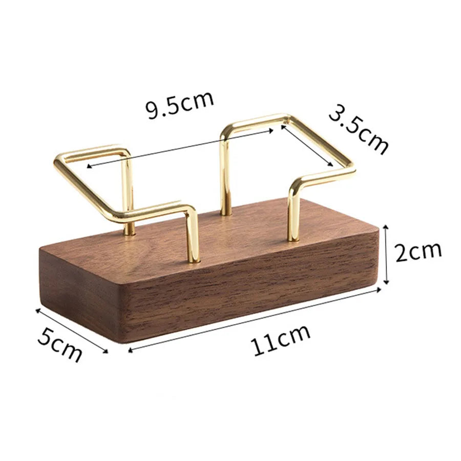 Wooden Business Card Holder Display Stand Wood Office Desk Home Storage