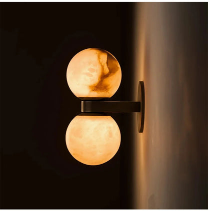 Marble Ball LED Wall Light Copper Bedside Bedroom Sconce