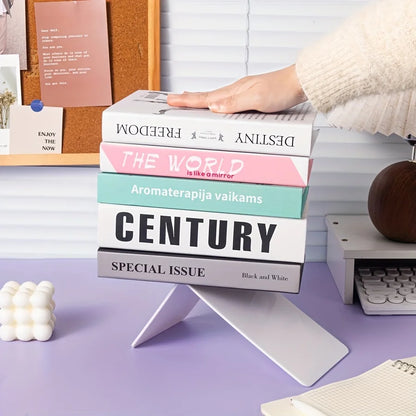Transparent Acrylic Bookends L-Shaped Desktop Book Organizer Clear Black White 2 4 8 Pack Office