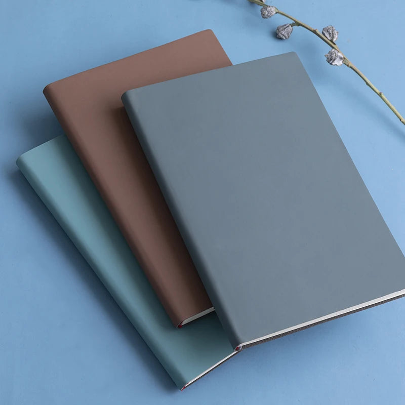 A5 PU Leather Notebook – 120-Page Waterproof Soft Cover Journal