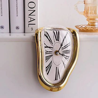 Surreal Melting Wall Clock Melted Design Silent Movement Flexible Placement