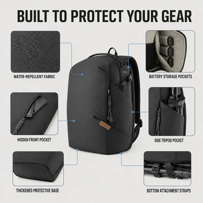 Camera Backpack 16L 22L Water-Resistant Photography Bag