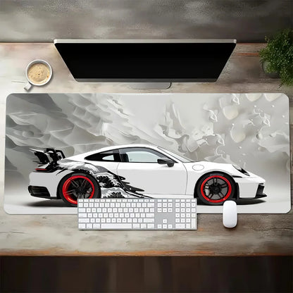 XXL Sports Car Gaming Mouse Pad Extended Coverage Anti-Slip Rubber Base Waterproof