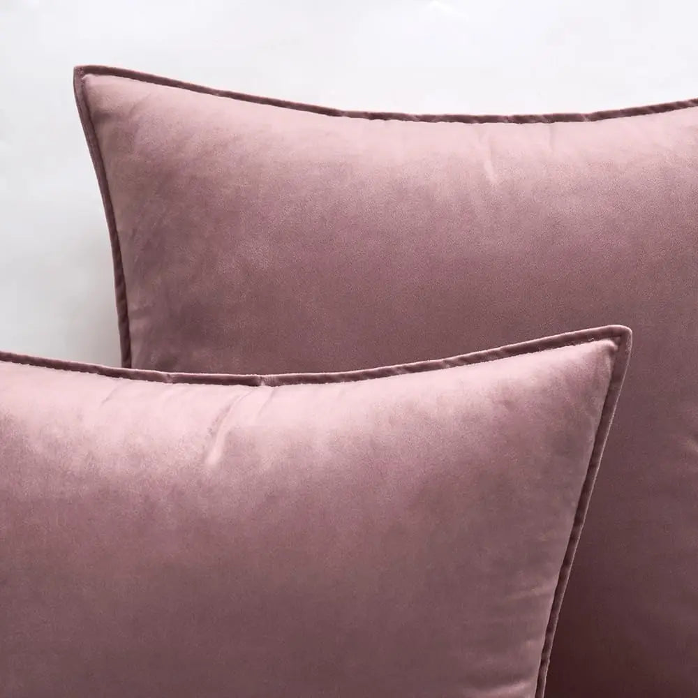 Velvet Cushion Covers Set of 2 Soft Throw Pillow Covers 24 Colours 4 Sizes