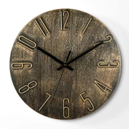 12 inch Minimalist Wall Clock 4mm 3D Numbers Silent Sweep Movement Perfect For Living Room Bedroom