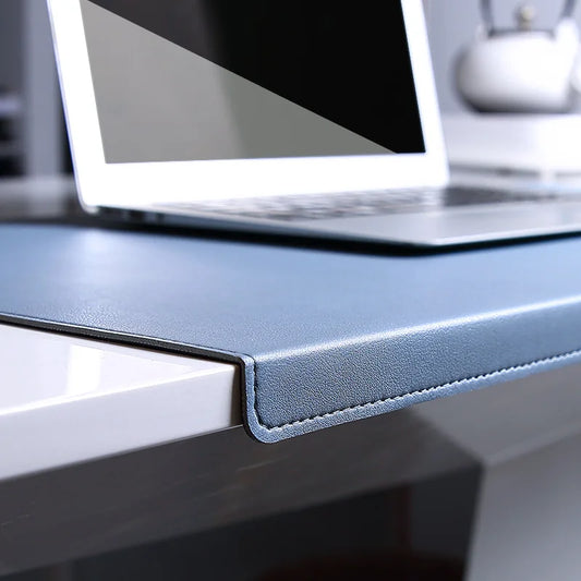 Padded Overhanging Wrist-Rest Desk Mat Premium PU Surface Foldable and Portable