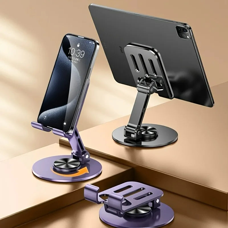 360° Rotating Phone Stand – Foldable Aluminium Desk Holder