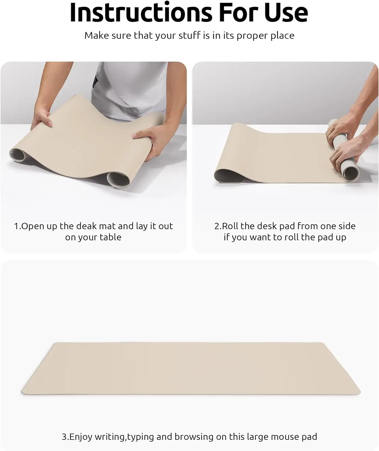 PU Leather Desk Mat – Large Non-Slip Waterproof Office Mouse Pad