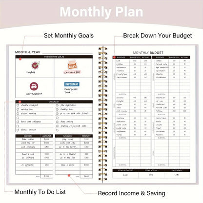 Monthly Finance Budget Planner Organizer with Expense Tracker Notebook to Manage Your Money
