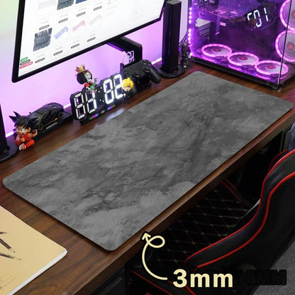 Gray Stitched-Edge Gaming Mouse Pad Superior Control Surface Non-Slip Rubber Base