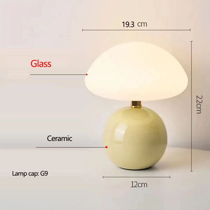 Ceramic Mushroom Table Lamp Bedside Bedroom Nightstand