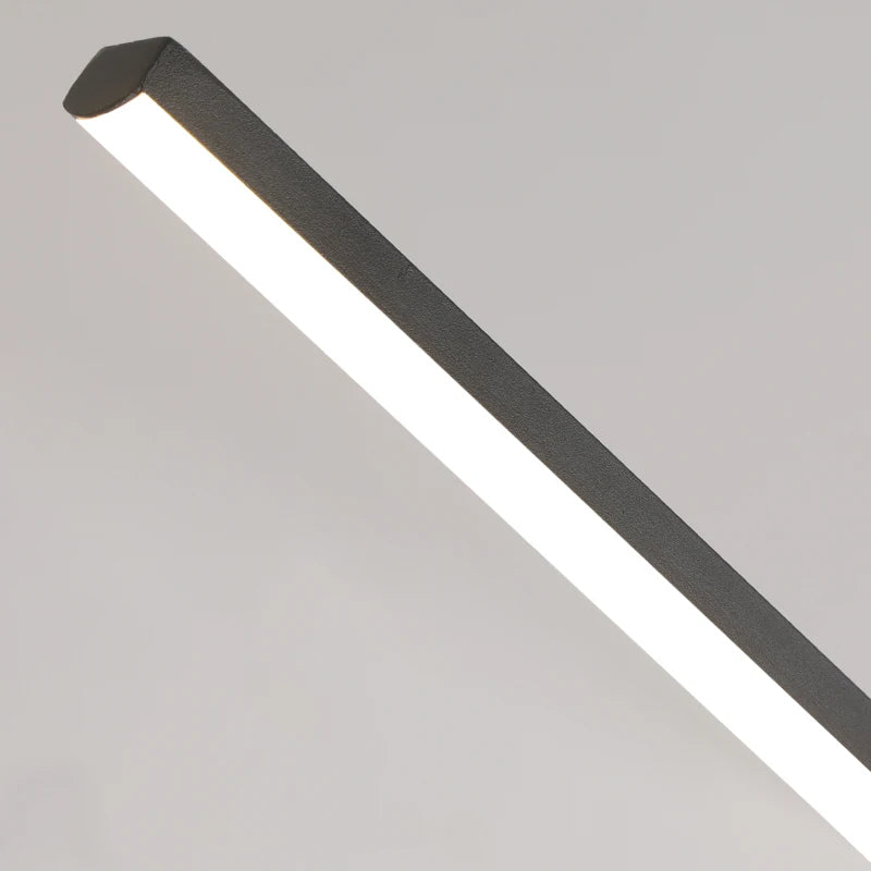 Modern Linear LED Pendant Light Dining Room Kitchen Bar Adjustable Height Tri-Color Chandelier