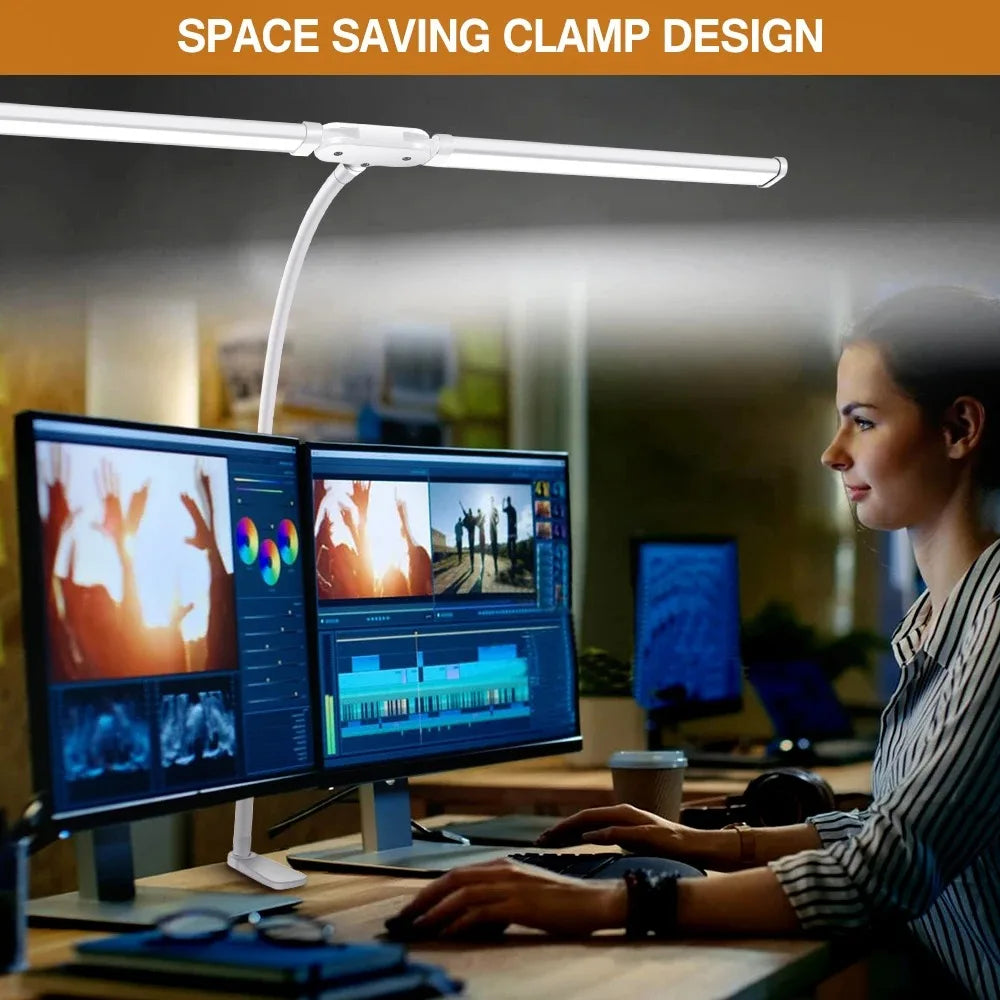 LED Architect Desk Lamp – Double Head Gooseneck 5 Colour Dimmer