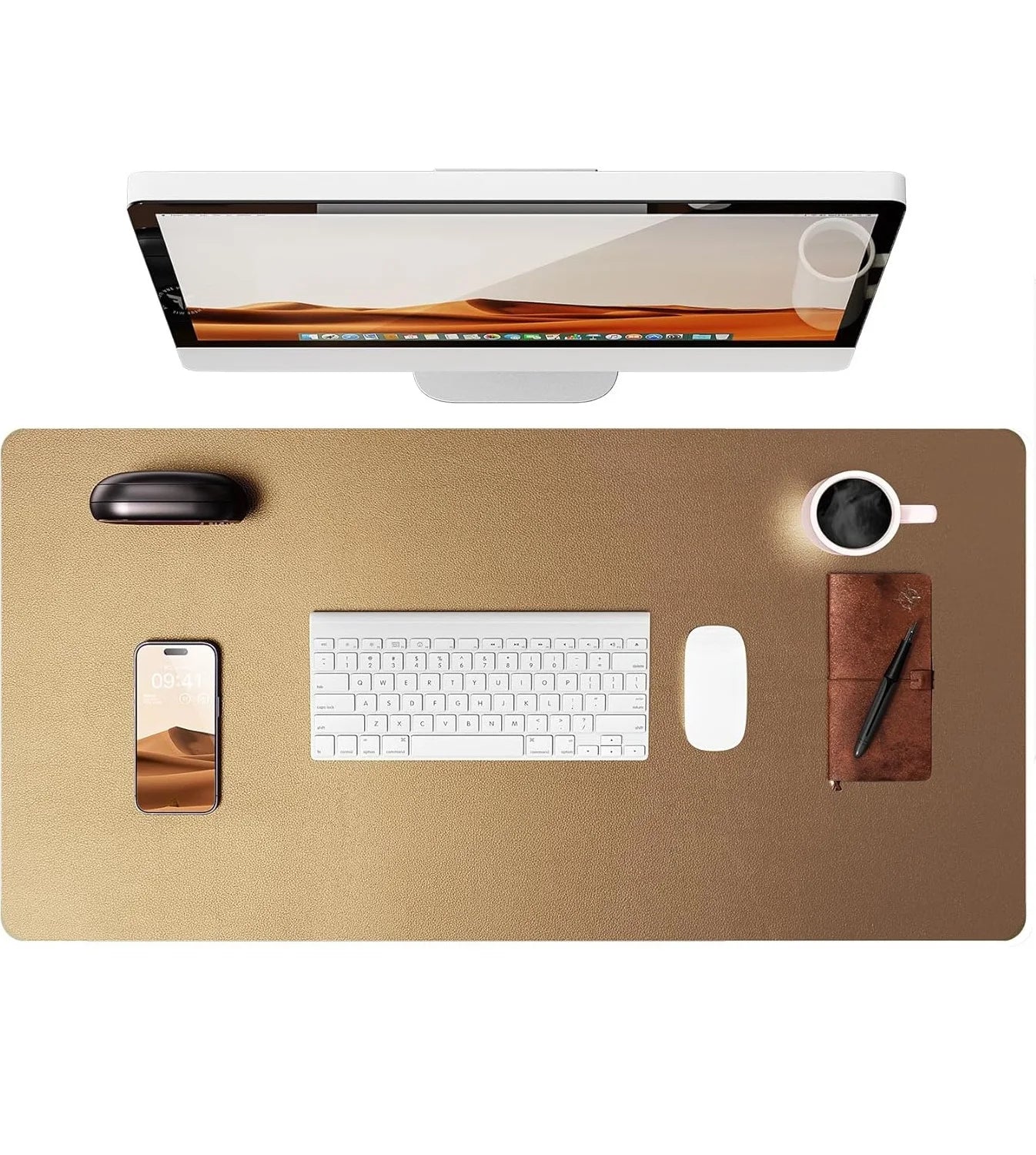 PU Leather Desk Mat – Large Non-Slip Waterproof Office Mouse Pad