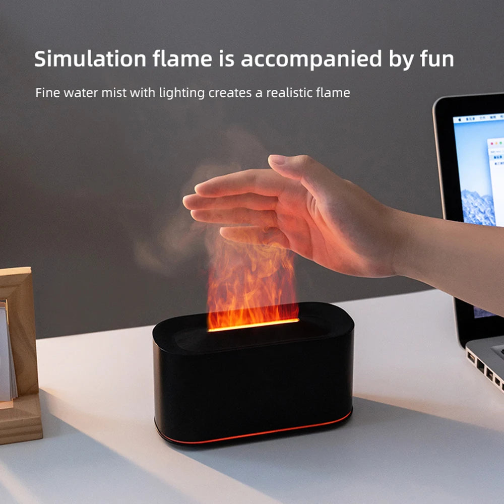 Flame Essential Oil Diffuser – LED Aromatherapy Humidifier