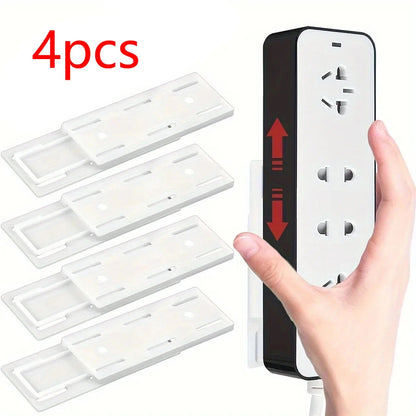 Self-Adhesive Socket Fixer Wall Hanging Power Strip Holder Fixator Plug-in Wall-Mounted