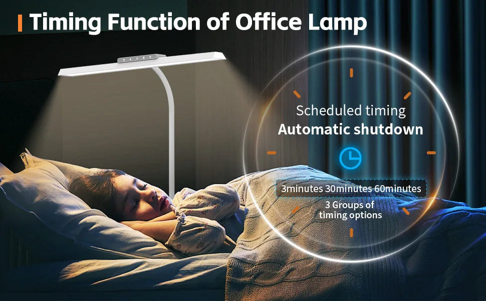 LED Clamp Desk Lamp – 3 Colours Stepless Dimming Memory Function