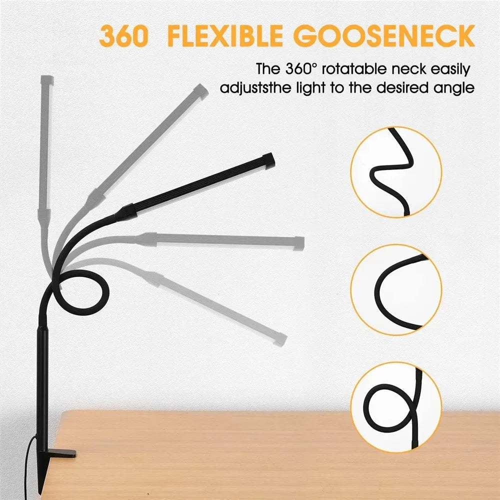 LED Architect Desk Lamp – Double Head Gooseneck 5 Colour Dimmer