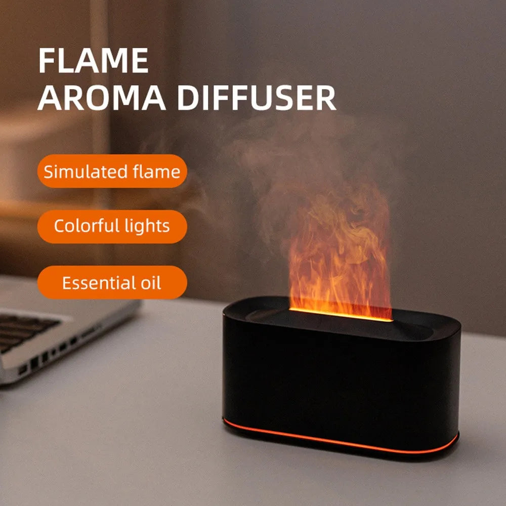Flame Essential Oil Diffuser – LED Aromatherapy Humidifier
