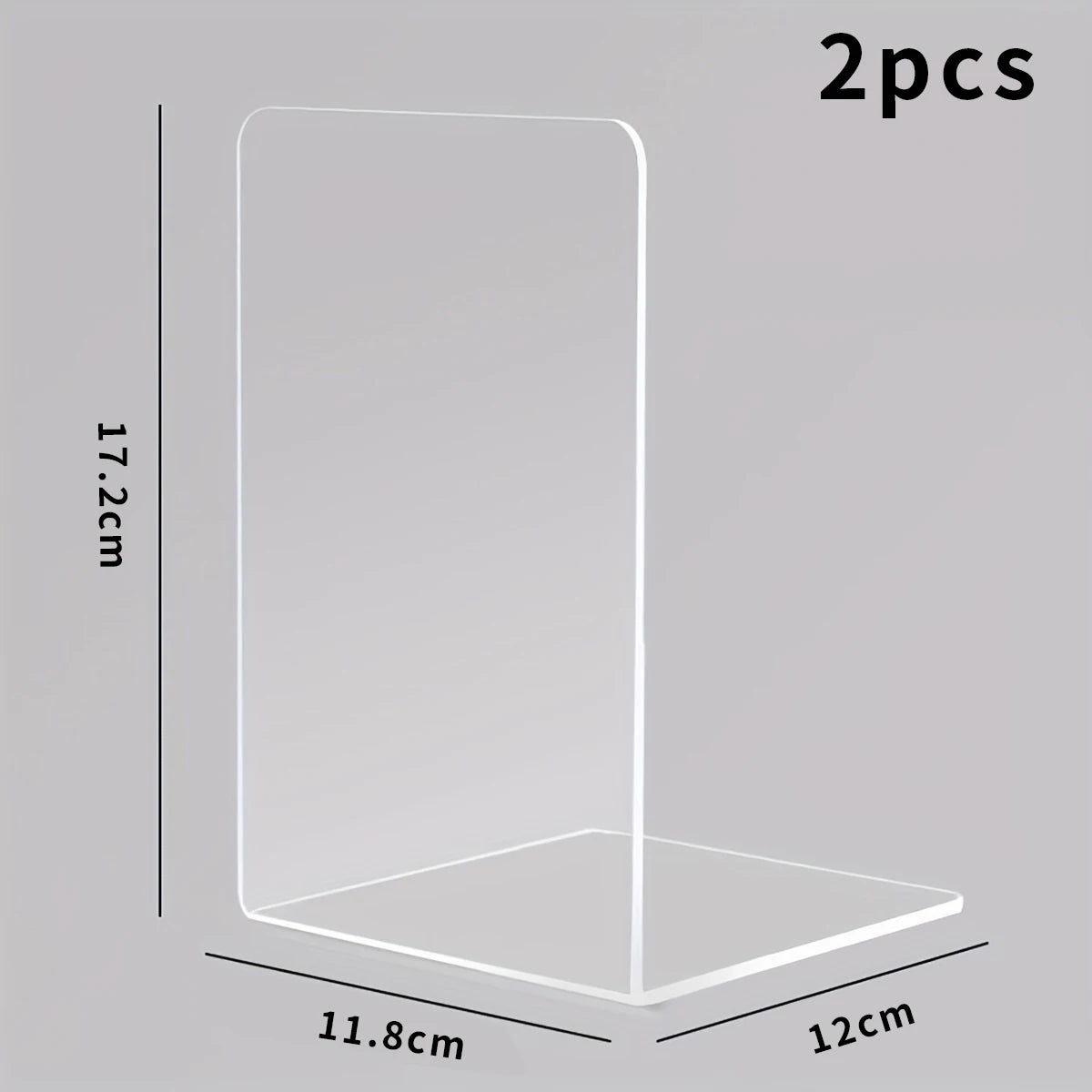 Transparent Acrylic Bookends L-Shaped Desktop Book Organizer Clear Black White 2 4 8 Pack Office