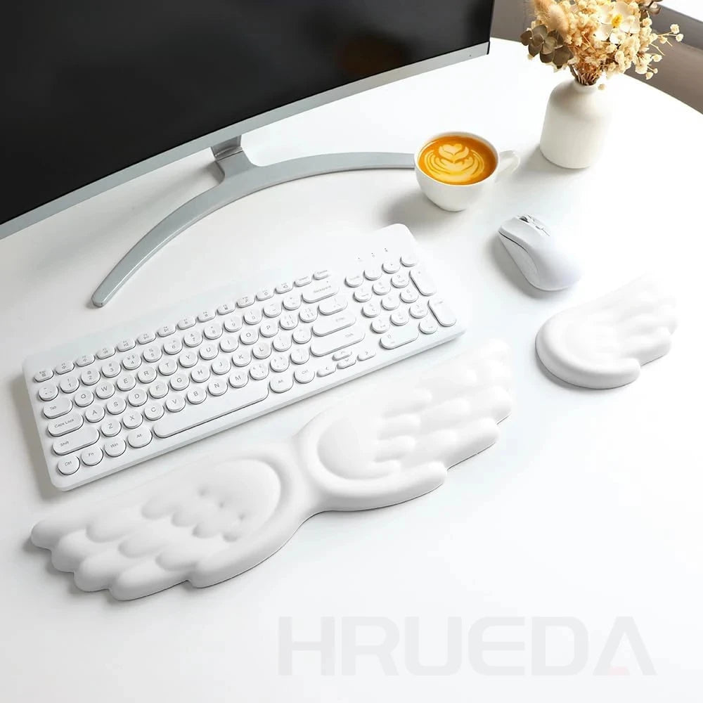 Ergonomic Memory Foam Wrist Rest Set – Keyboard & Mouse Pad