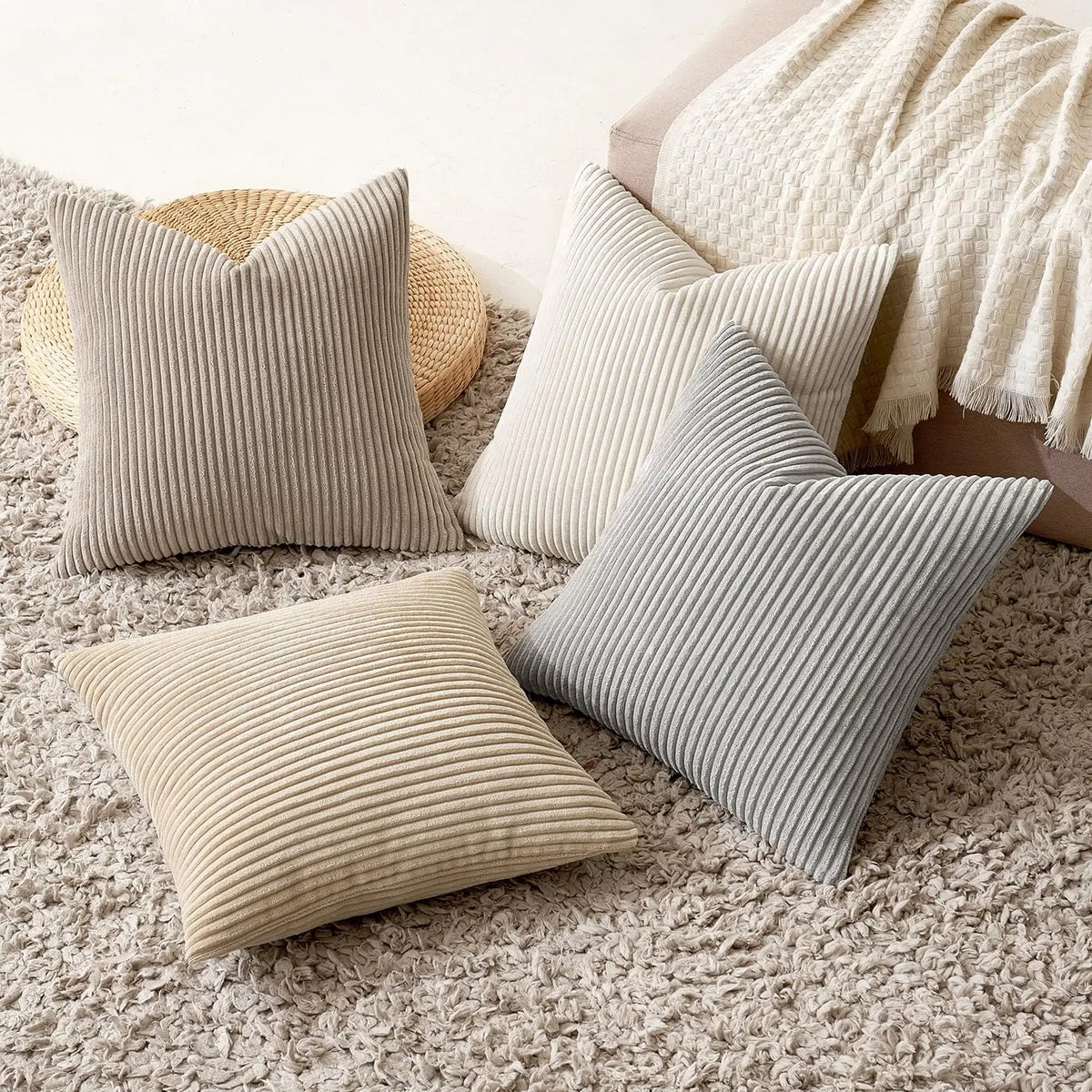 Corduroy Striped Cushion Cover 30x50/40/45/50/55/60cm Soft Comfortable Throw Pillow Case For