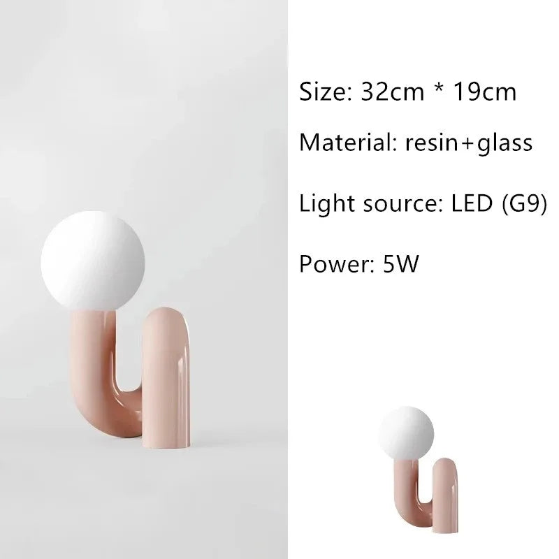 Nordic Glass Desk Lamp – Minimalist LED 3 Colour Modes Decor Light