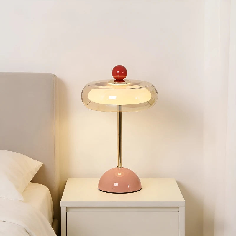New Modern Table Lamp for Bedroom Retro Cream Style Mushroom Design Rechargeable Desk Bedside