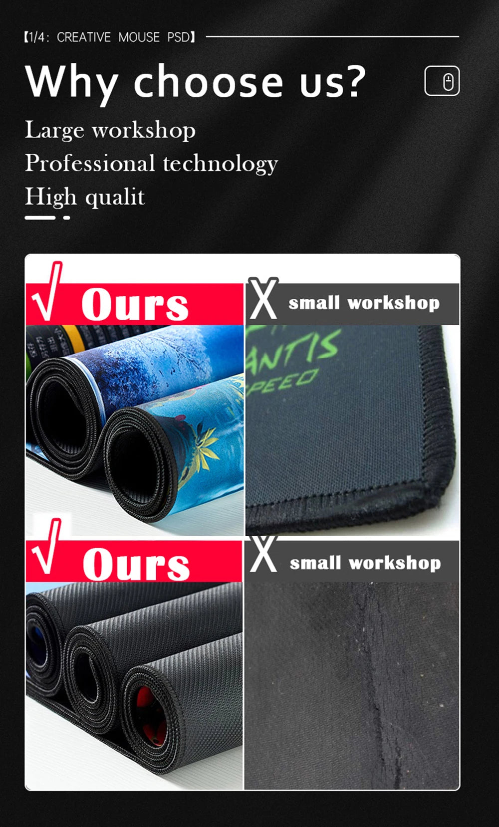 XXL Mouse Pad – Non-Slip Stitched Edge Desk Mat for Office & Gaming