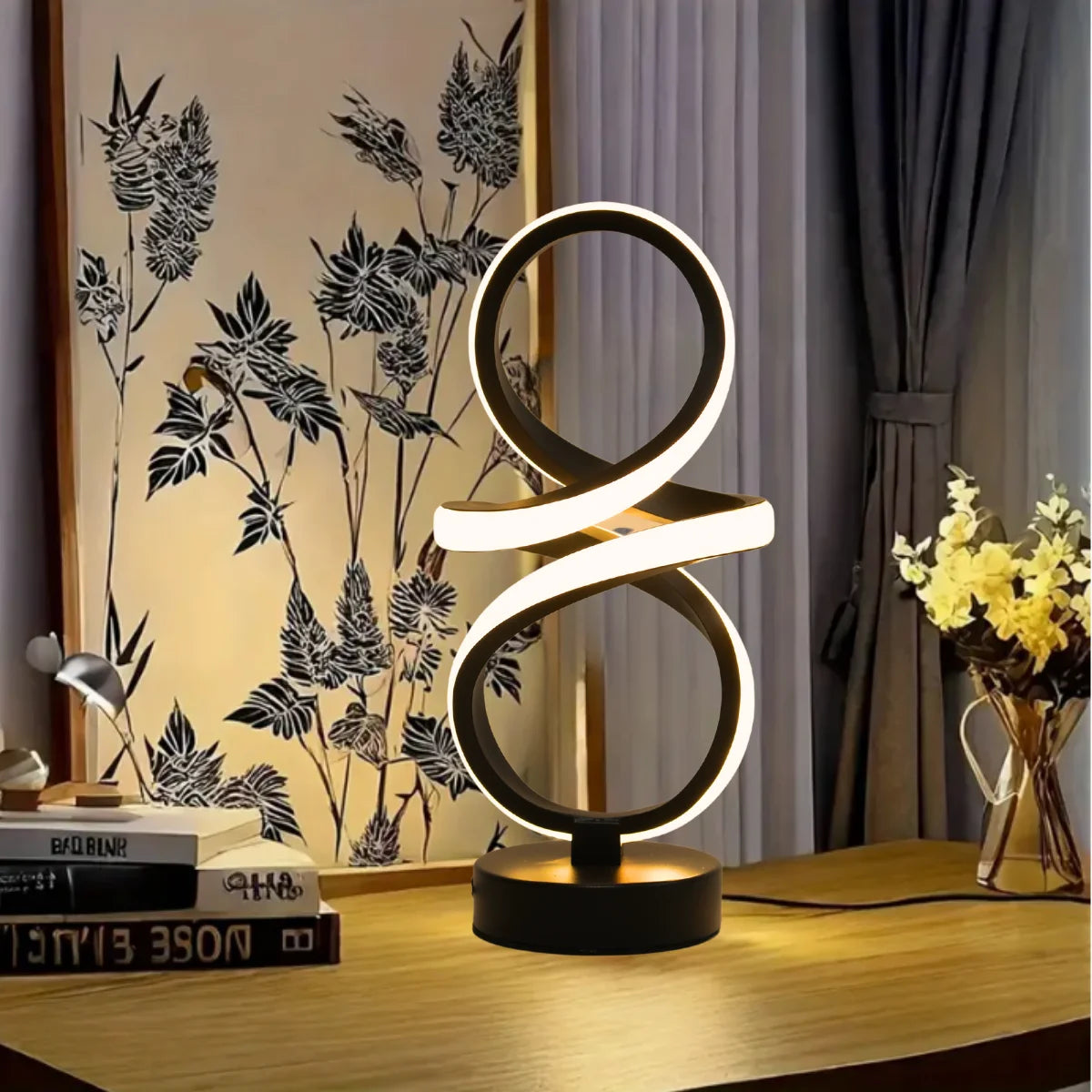 Spiral LED Table Lamp 3-Color USB Bedside Night Light